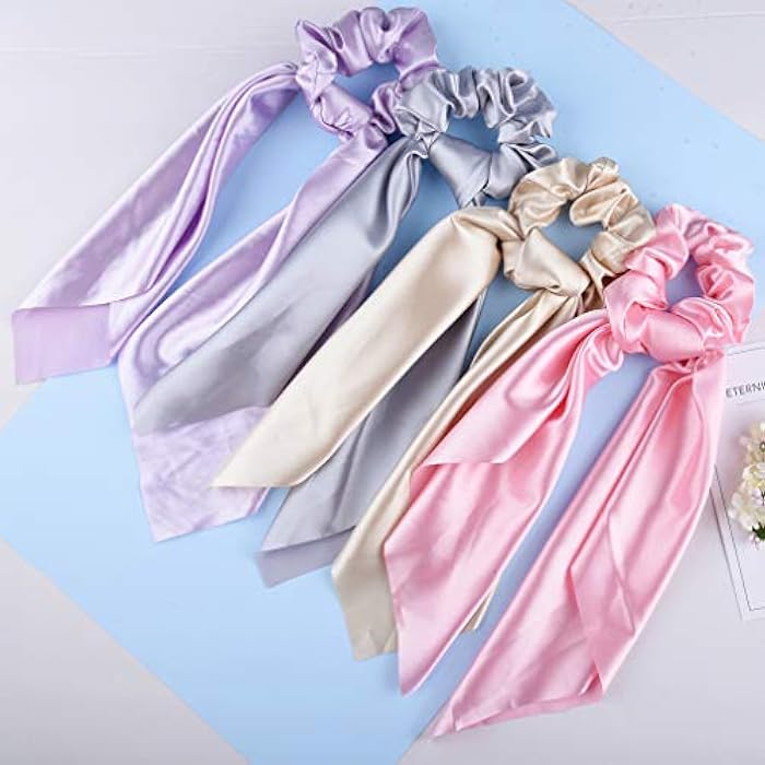 Karoque 1Pcs Hair Scrunchies Satin Silk Hair Scarf Band Ponytail Holder Elastics Scrunchy Ties Solid Soft Ropes for Women Girls Hair Acessories - Image 3